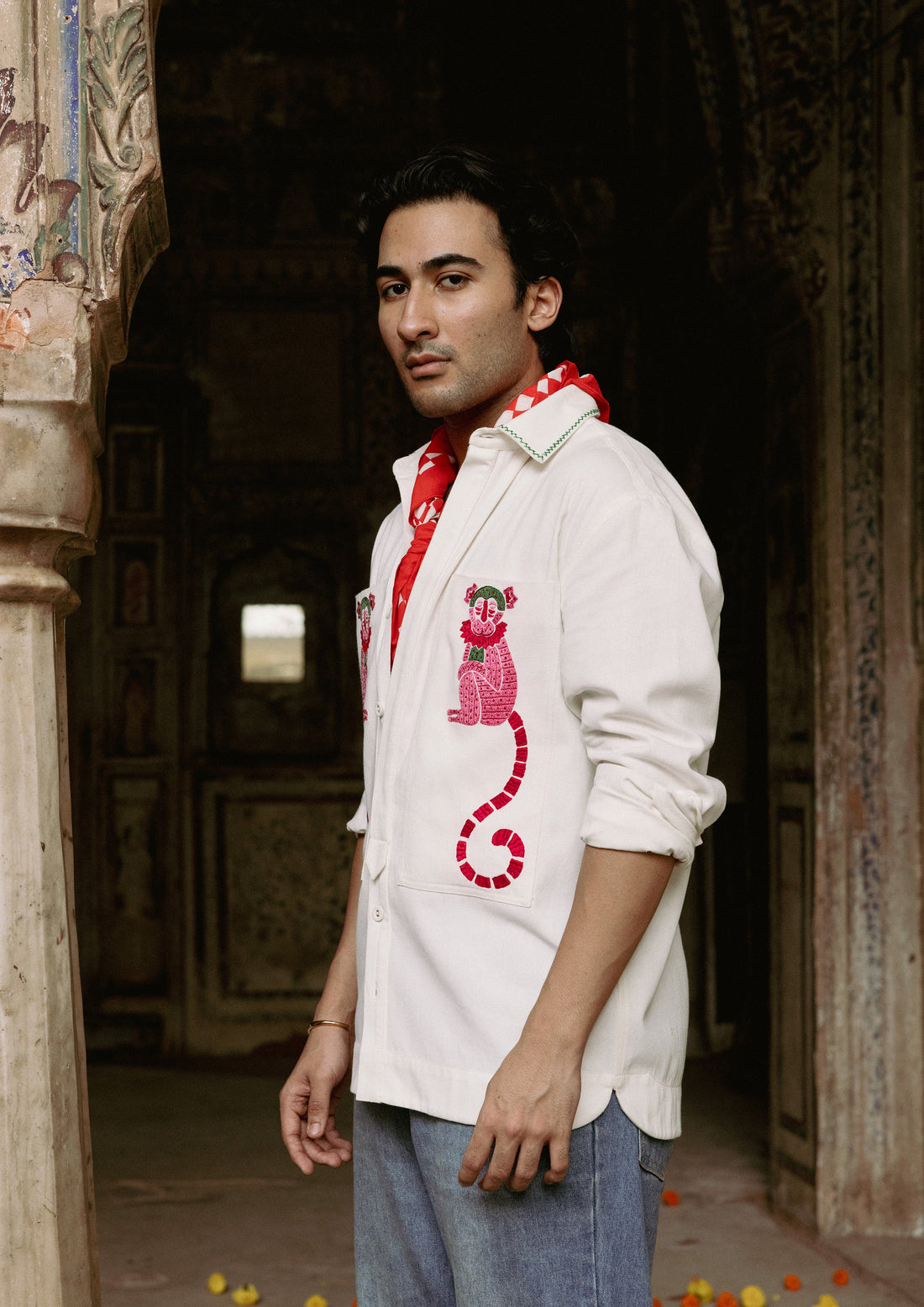 SAWAI SHACKET MONKEY EMBROIDERY
