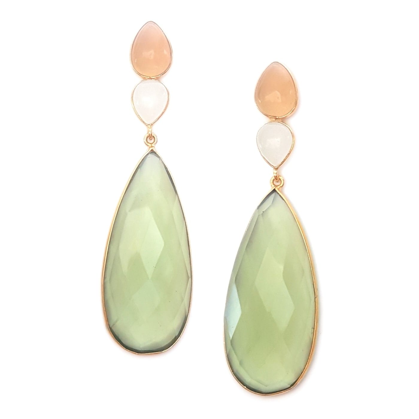 Bombaybirds Neal green long drop earrings with intricate design, hanging earrings perfect for stylish accessories.