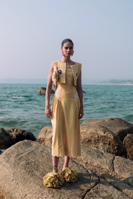 JODI Aamras handloom dress showcasing vibrant patterns and traditional fabric, ideal for casual and festive wear.