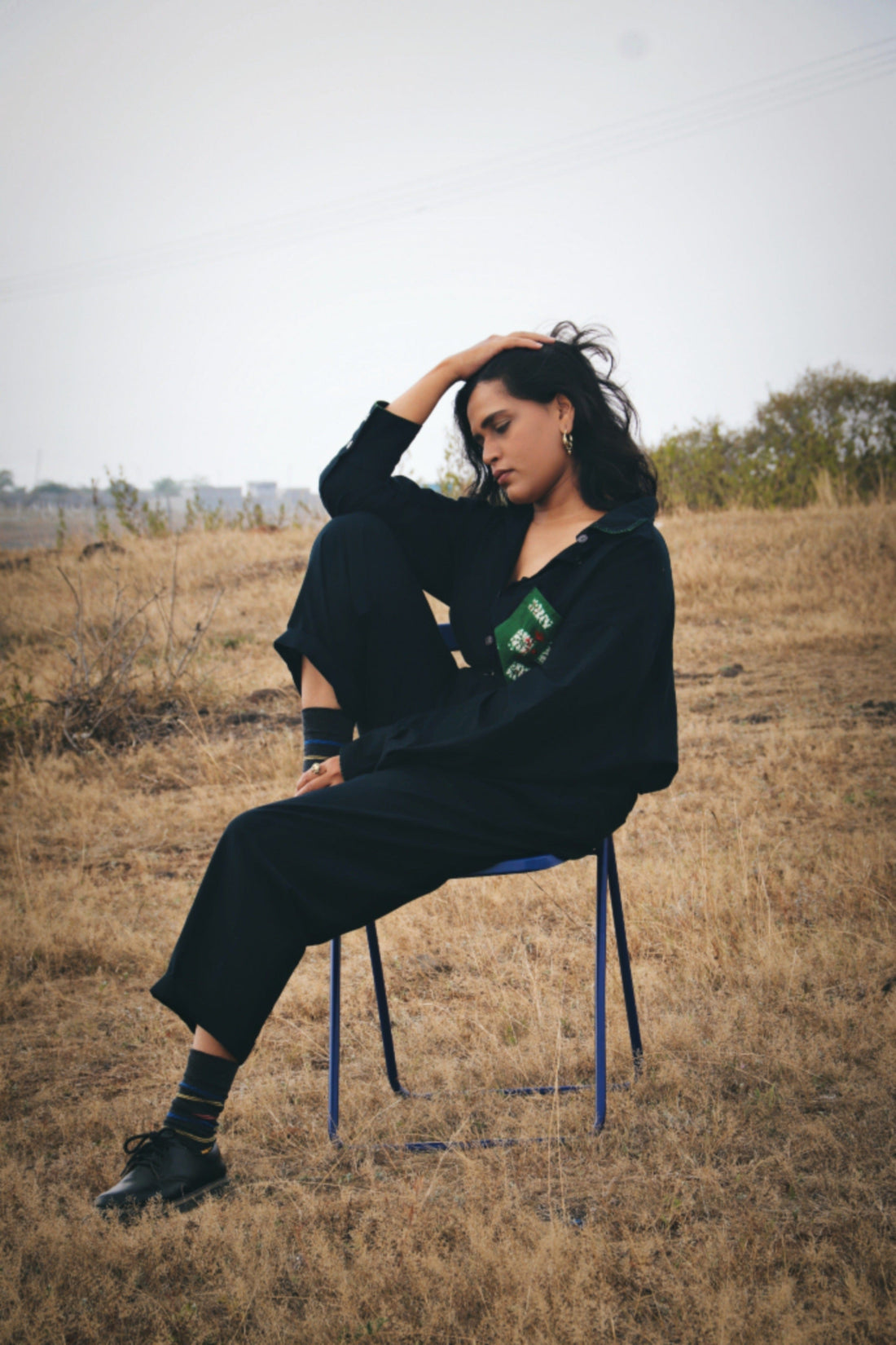 Deeta Kai black co-ord set featuring a matching top and pants with a stylish, fitted design and comfortable fabric.