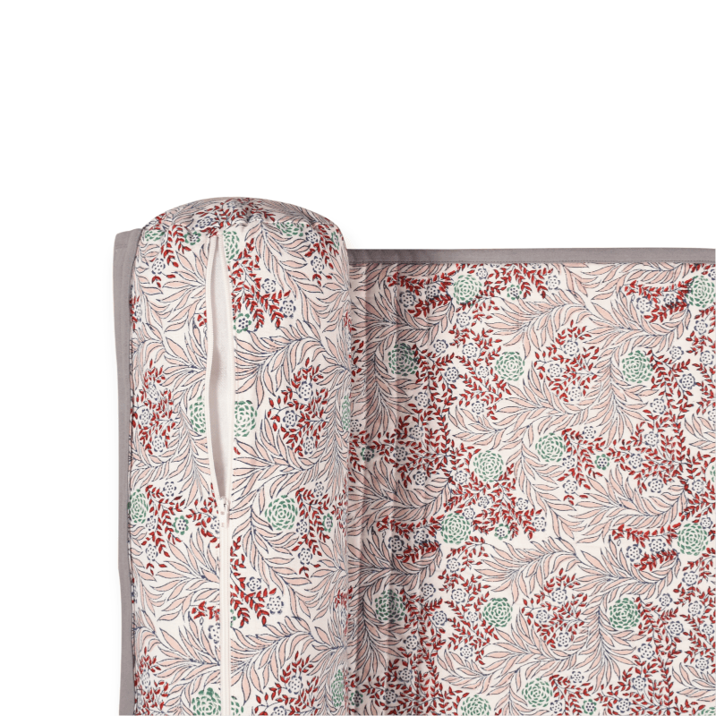 Bombaybirds sandy beach mat with textured surface, perfect for outdoor relaxation on the sand or at the beach.