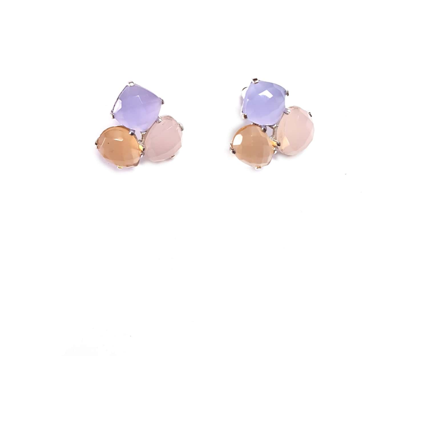 Grey Vivana removable earrings by Bombaybirds featuring elegant drop design and gold-tone accents.