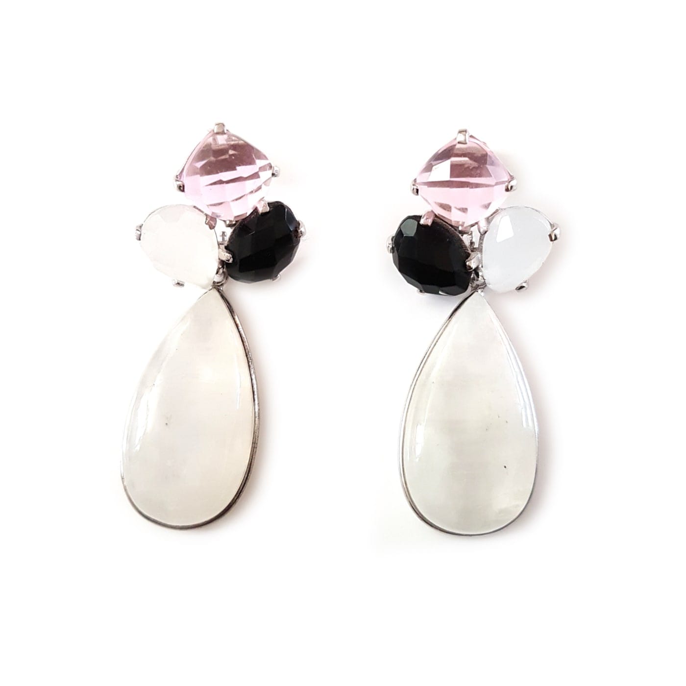 Bombaybirds Vivana removable earrings featuring moonstone drop design, elegant jewelry with detachable components.