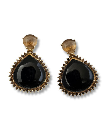 Bombaybirds Zaarah earrings with intricate design, gold-tone metal and dangle style, perfect for elegant accessories.