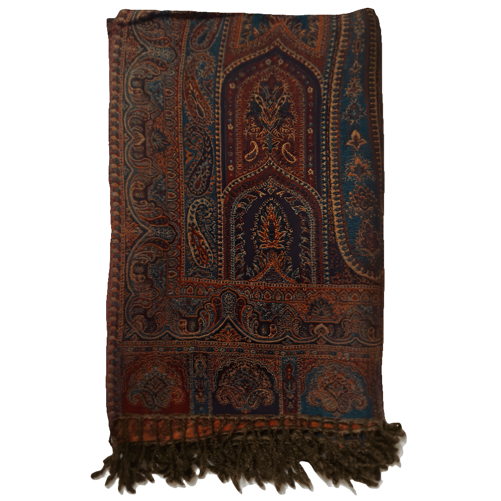 Bombaybirds paisley temples throw blanket with intricate paisley pattern, soft fabric, perfect for living room decor.