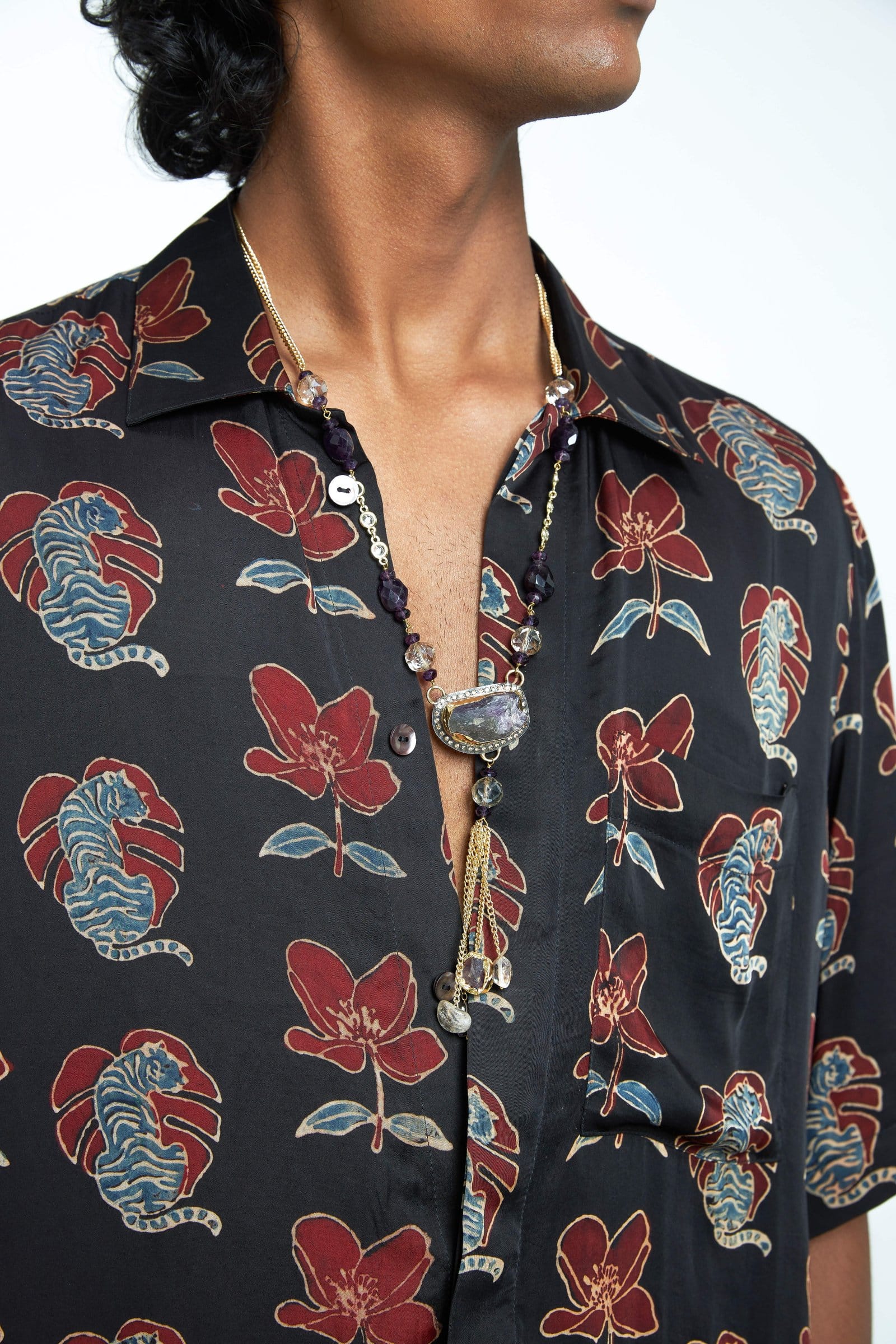 Beast shirt by Anushe Pirani showing detailed close-up of the stylish design and fabric texture.