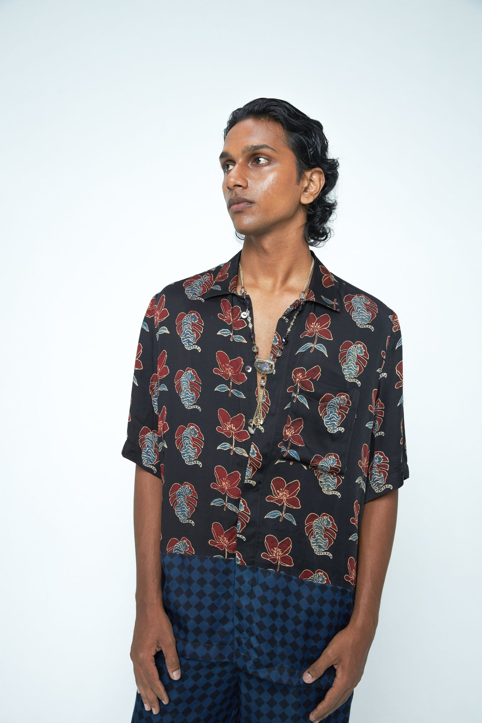 Beast shirt by Anushe Pirani, front view showing stylish design and fit on a model.