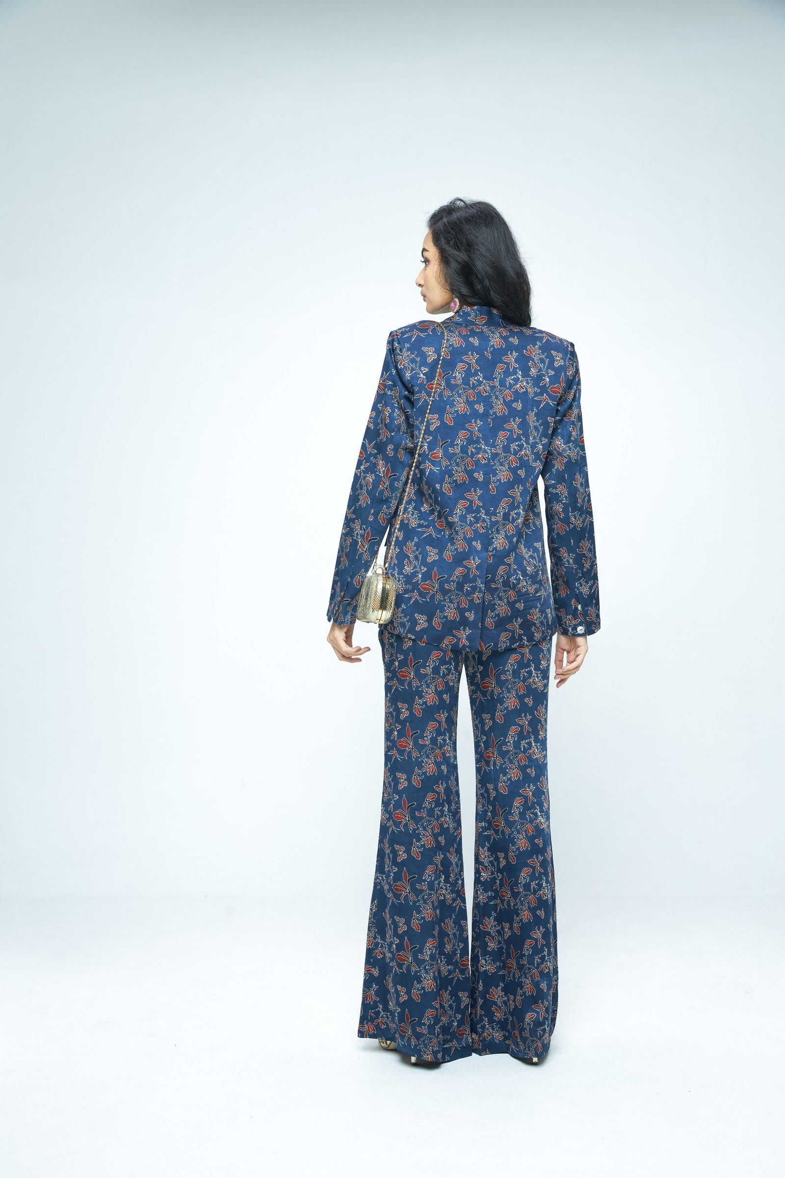 Back view of Anushe Pirani Paradise blazer in stylish fabric with tailored fit and elegant design.