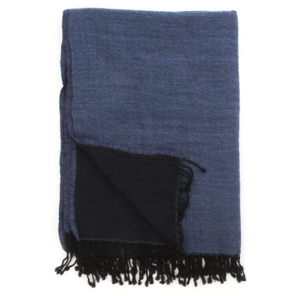 Midnight blue reversible wool blanket