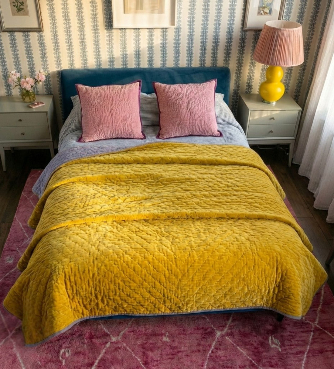 Kurkuma Lilac Velvet Reversible Quilt