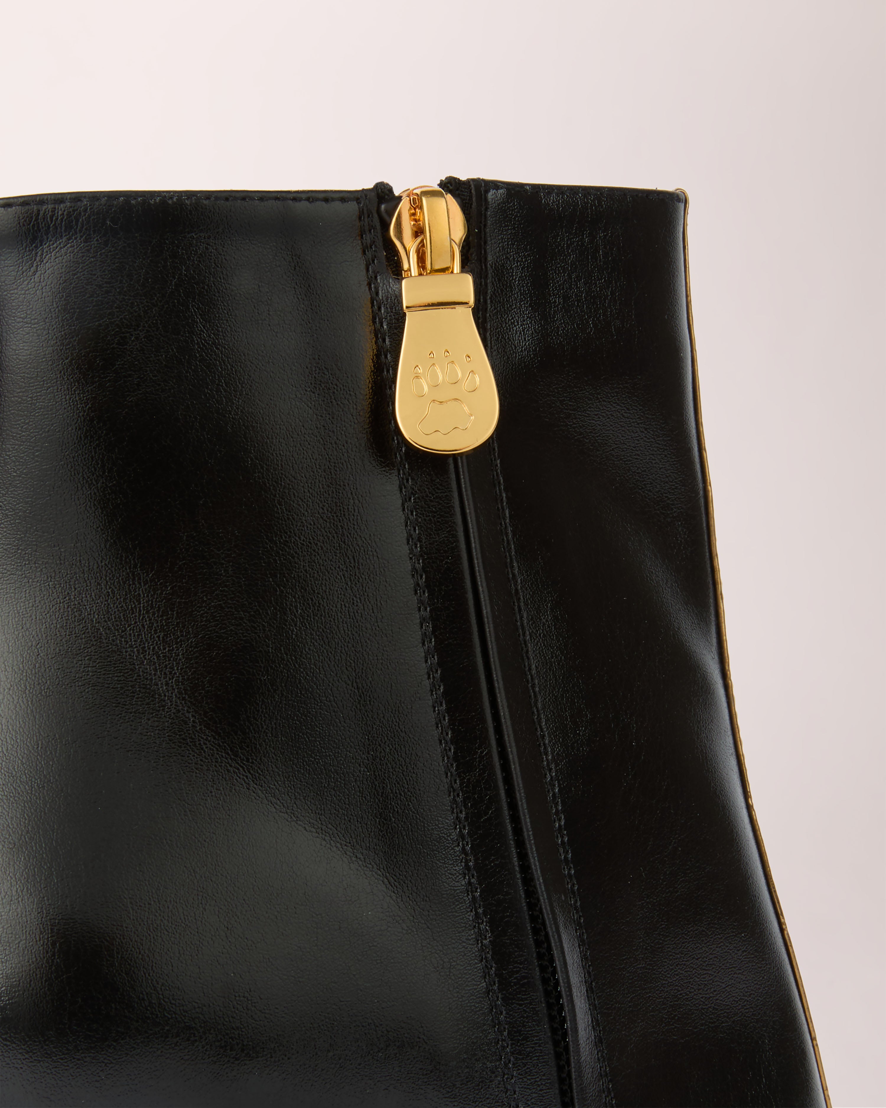 Couture Ankle Boot | Black Grain & Gold Croc