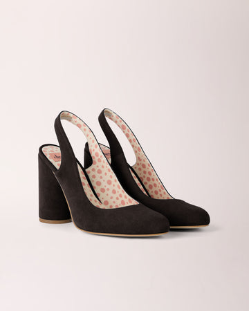 Sling-back Cheeletto | Suede | Black