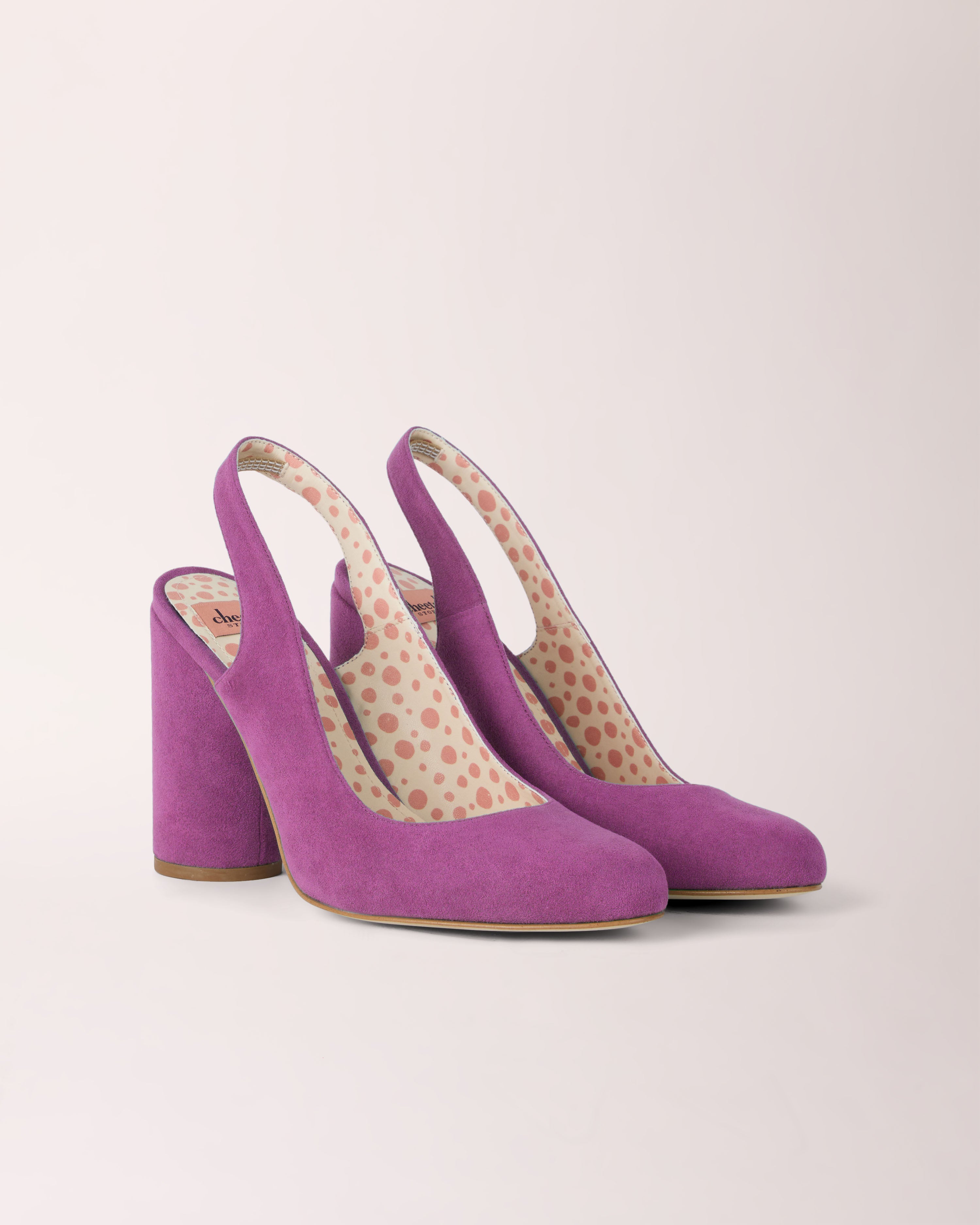 Sling-back Cheeletto | Suede | Purple