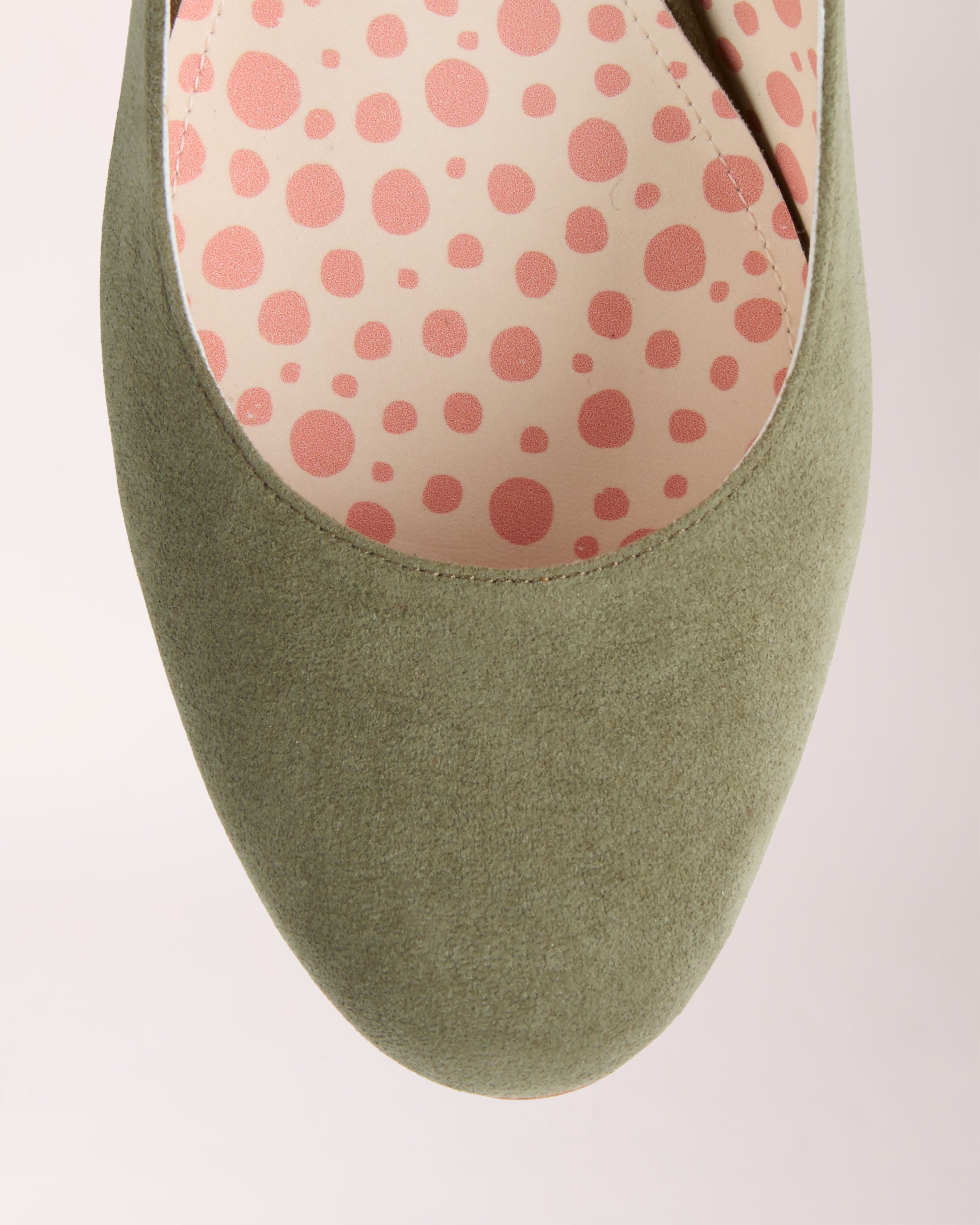 Sling-back Cheeletto | Suede | Lizard Green