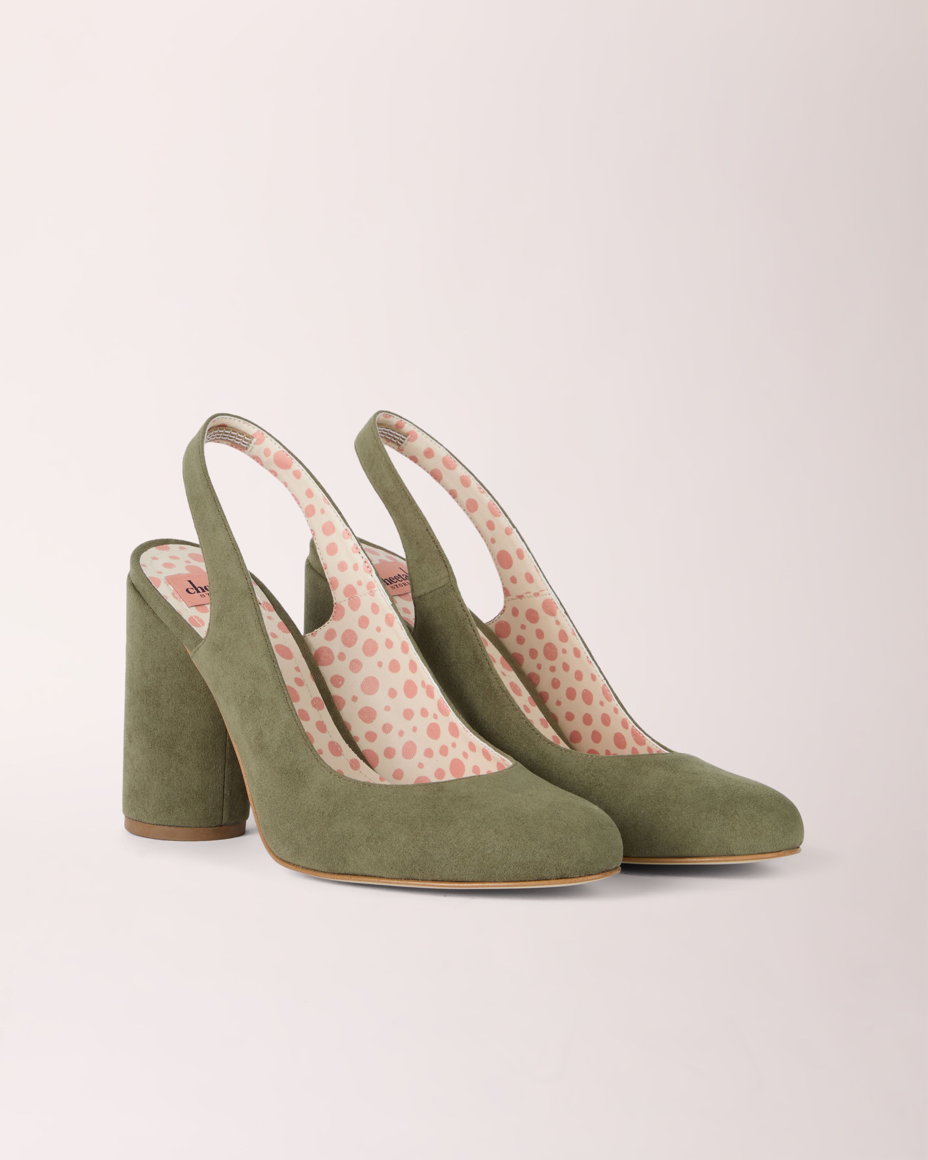 Sling-back Cheeletto | Suede | Lizard Green