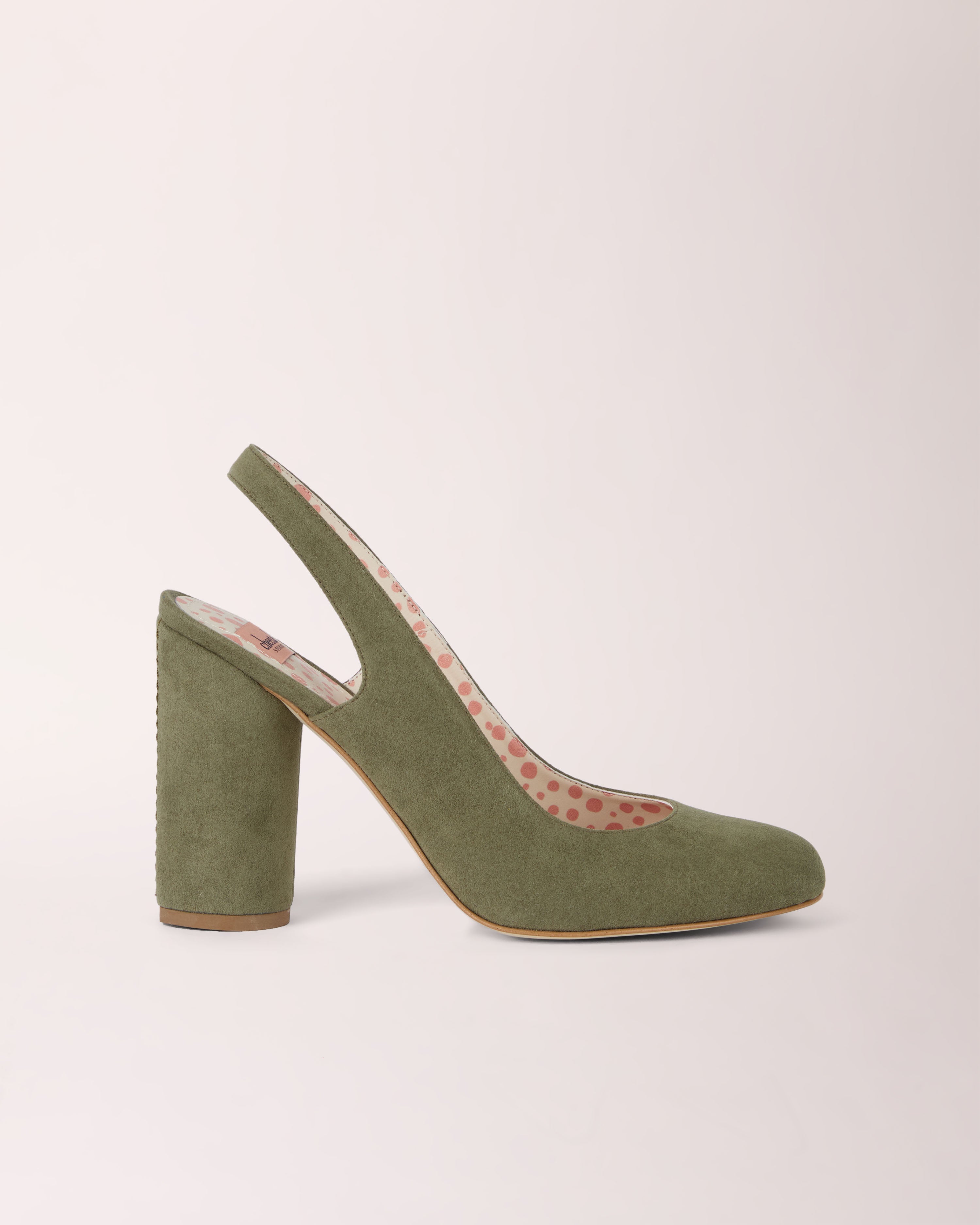 Sling-back Cheeletto | Suede | Lizard Green
