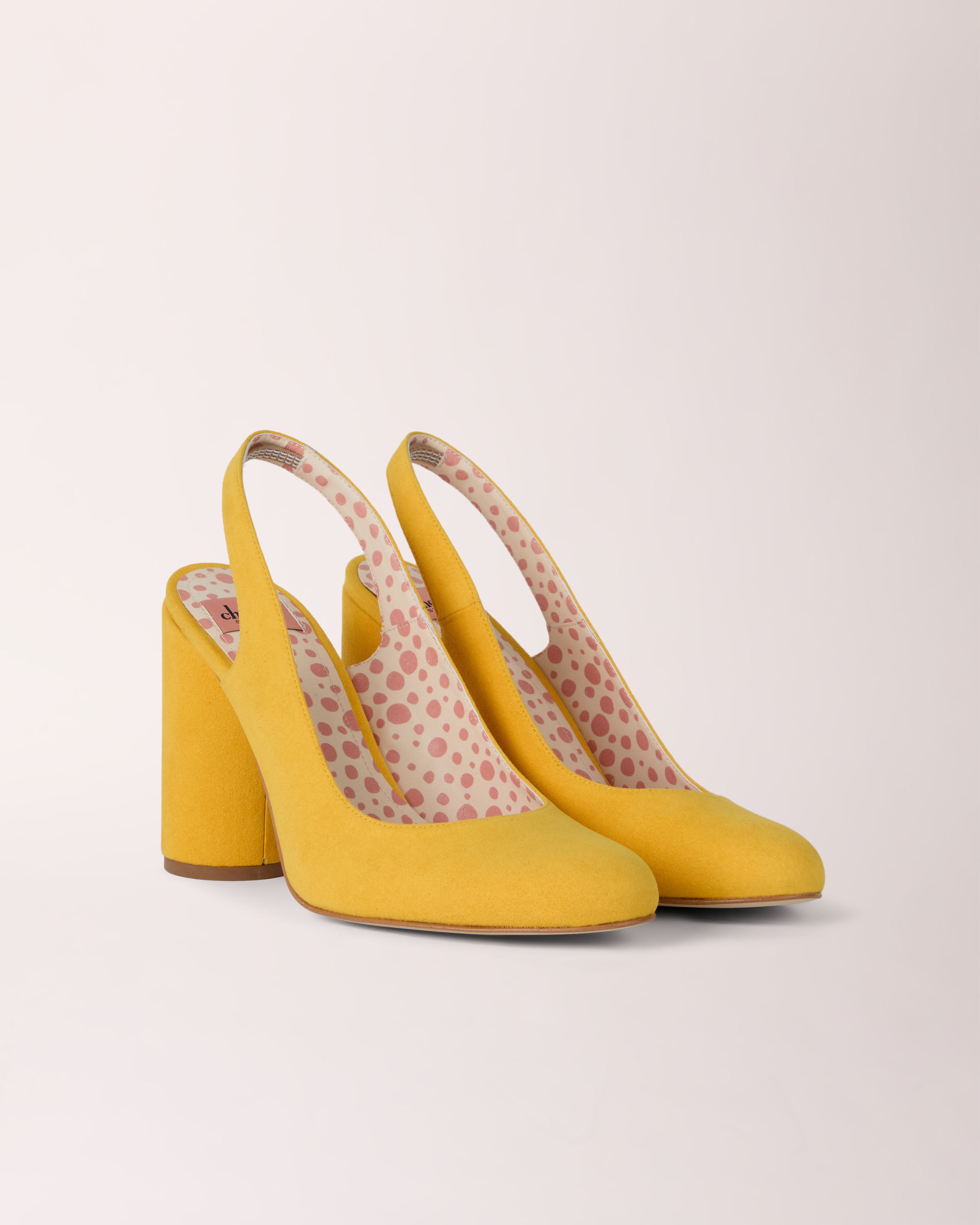 Sling-back Cheeletto | Suede | Yellow