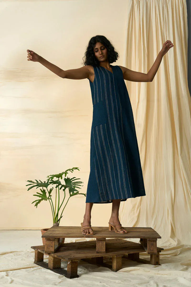 Cobalt sleeveless maxi dress by Alternative featuring a flowing silhouette and elegant design, perfect for warm-weather occasions.