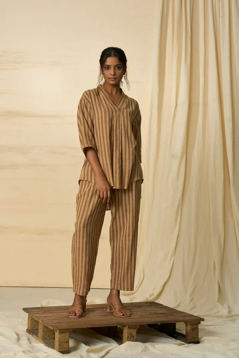 Desert V-neck top by Alternative, shown in soft fabric with a relaxed fit and V-shaped neckline, casual women's clothing top.
