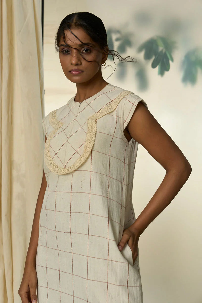 Candy cane round yoke dress