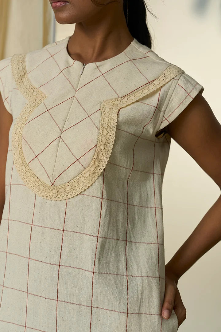 Candy cane round yoke dress