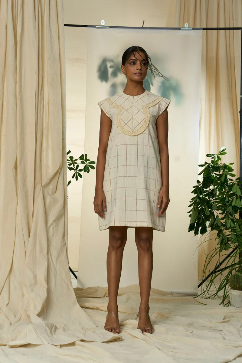 Candy cane round yoke dress