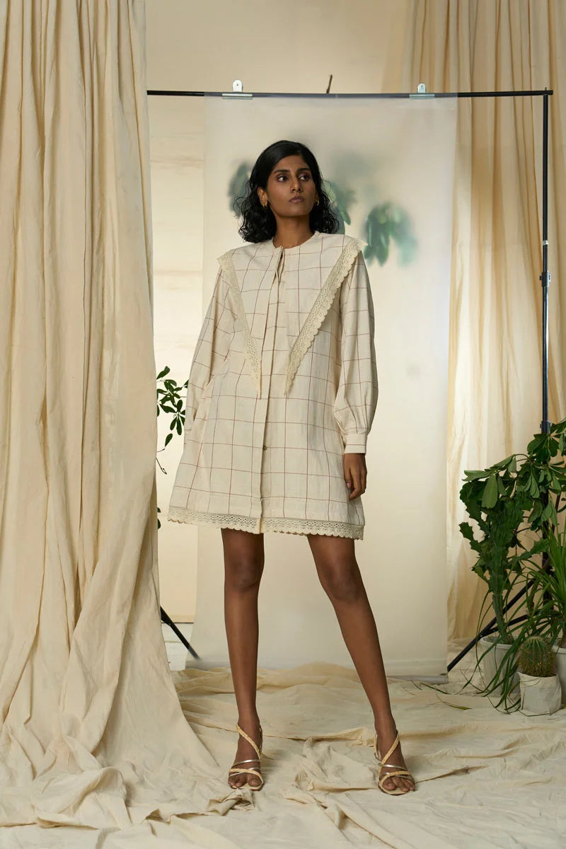 Candy cane round yoke dress