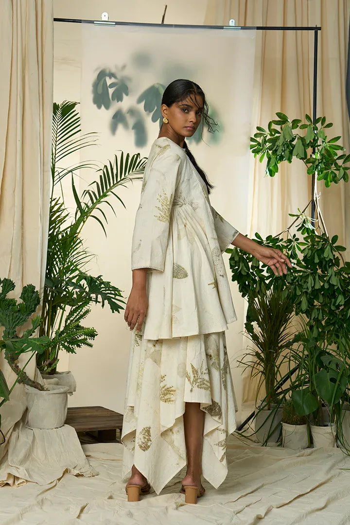 Live leafy kurta-skirt set by Alternative, featuring a vibrant printed kurta and matching skirt in a coordinated design.