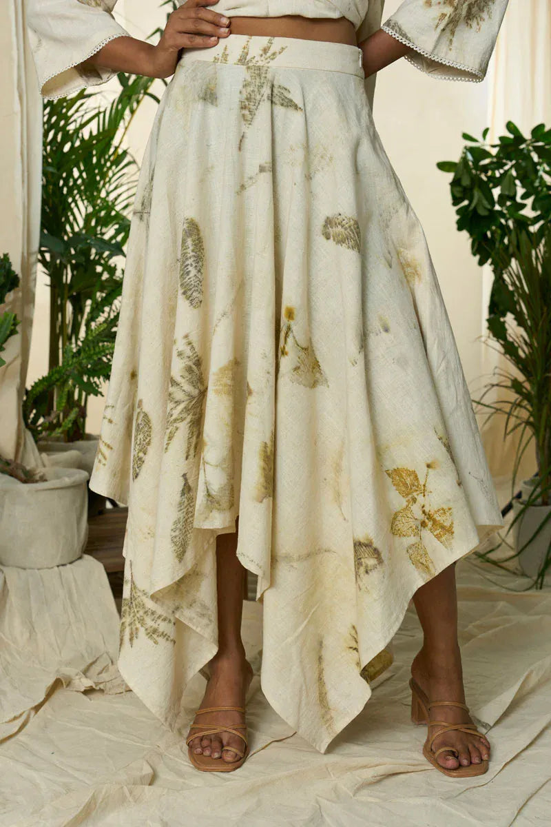 Live leafy kurta-skirt set from Alternative, featuring a vibrant green leafy print in a coordinated traditional Indian outfit.