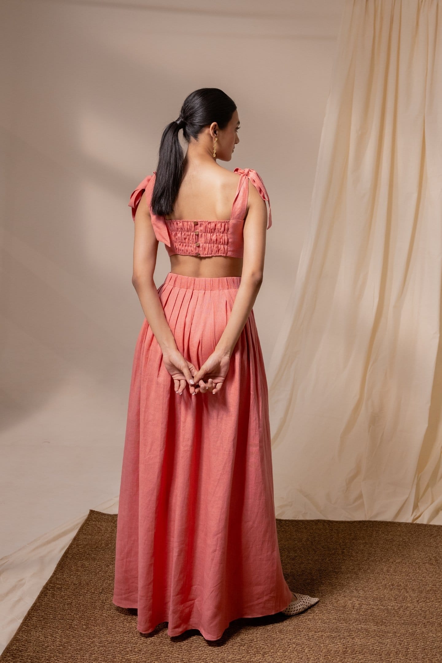 Dawn orange skirt by Alternative featuring a flowy, lightweight fabric with a relaxed fit and stylish design.