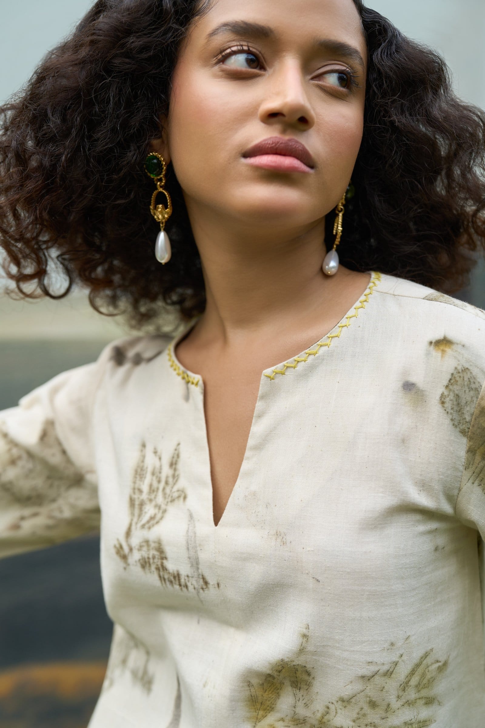 Alternative Live Leafy Kurta, a stylish top with leafy print, featuring comfortable fabric and casual design for everyday wear.
