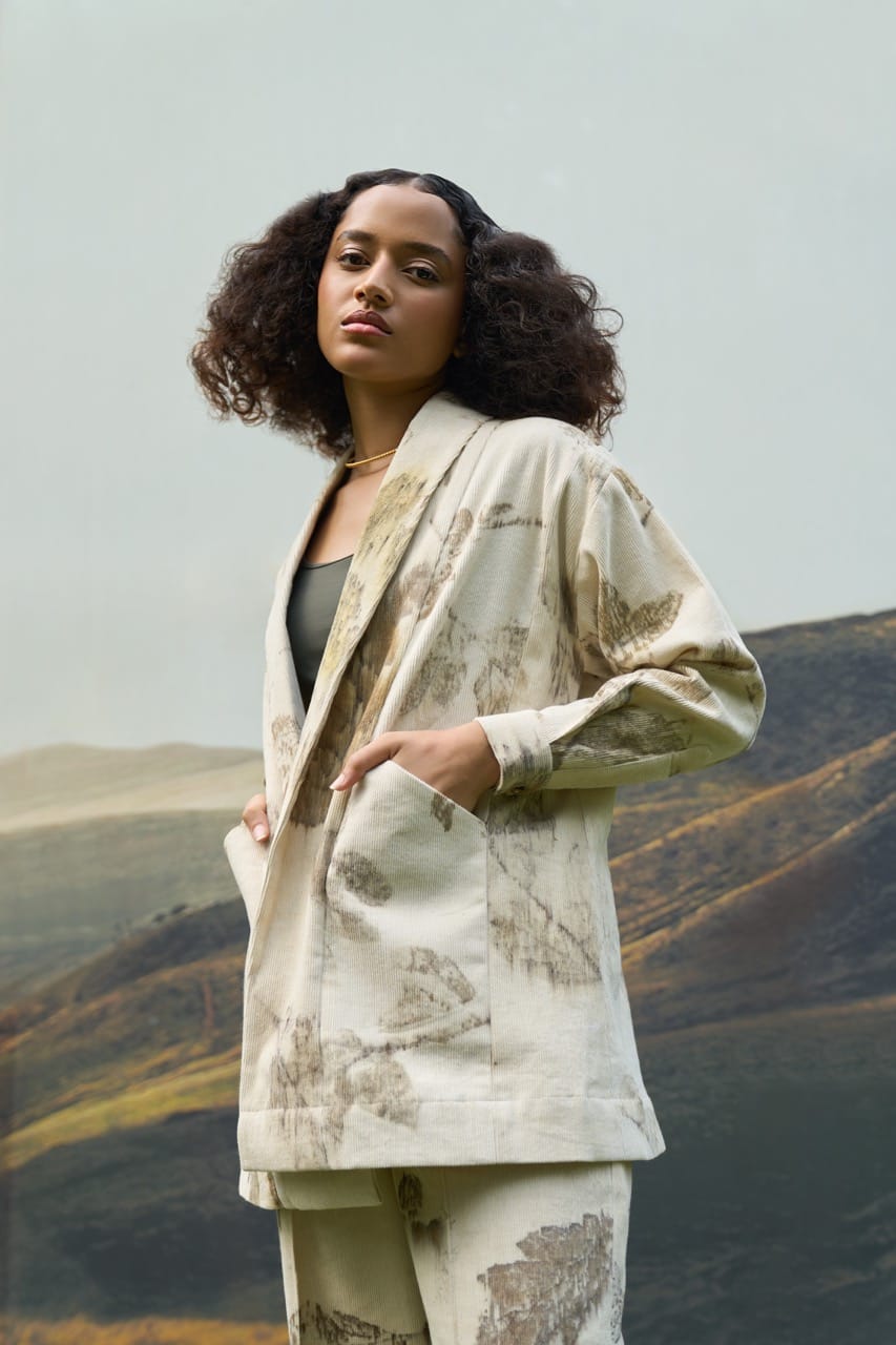 Alternative Grove corduroy overlay and trousers set featuring a stylish, textured fabric in a coordinated fashion look.