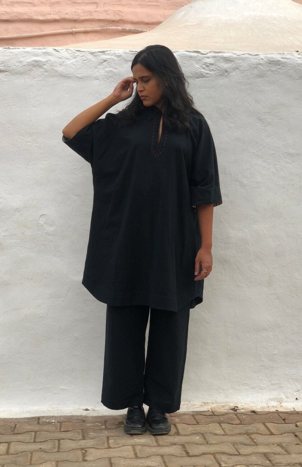 Deeta Kuro coord set featuring a stylish matching top and pants, perfect for casual or trendy everyday wear.