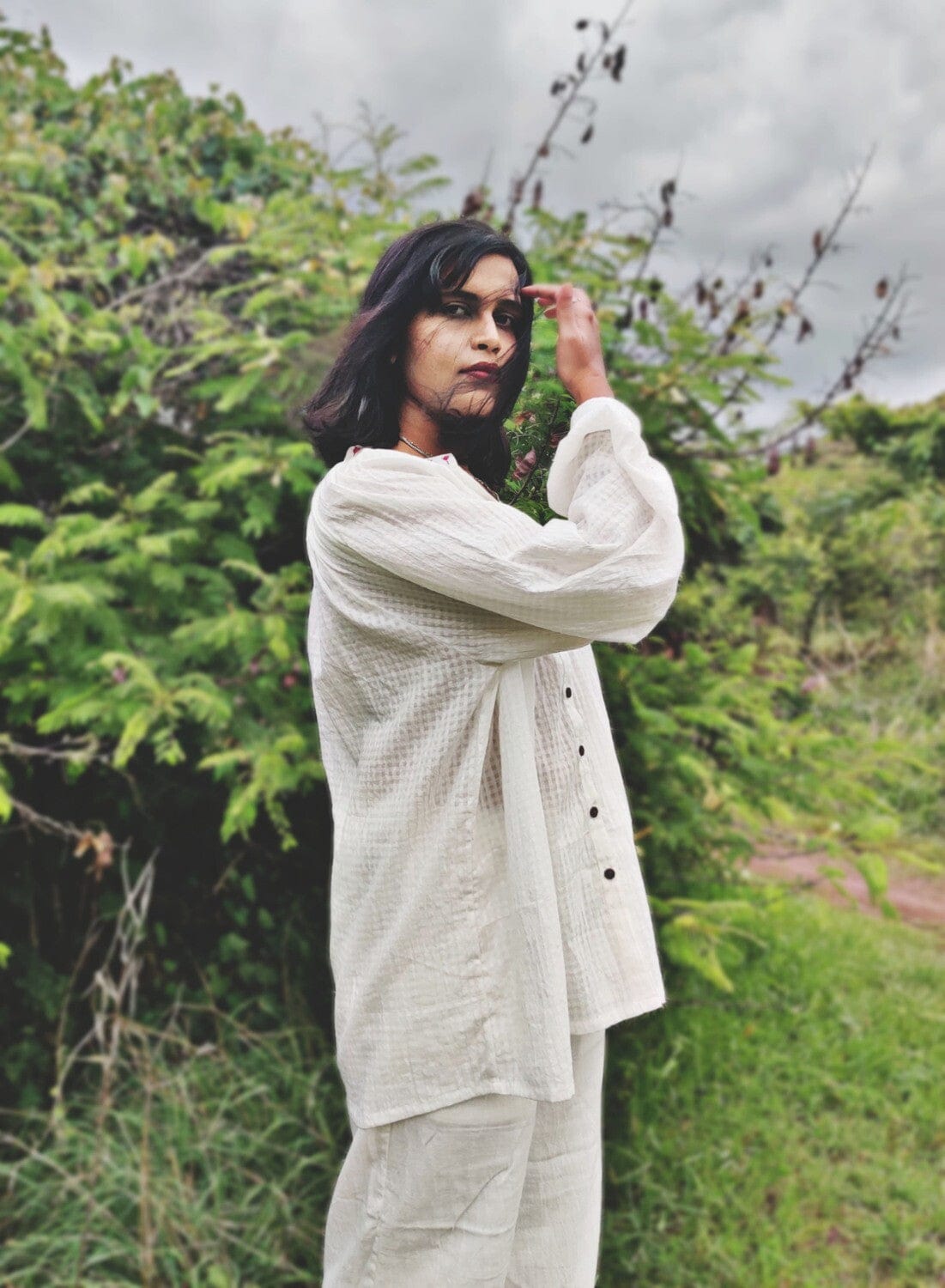 Deeta classic white co-ord set featuring a matching top and pants, stylish and comfortable for everyday wear.