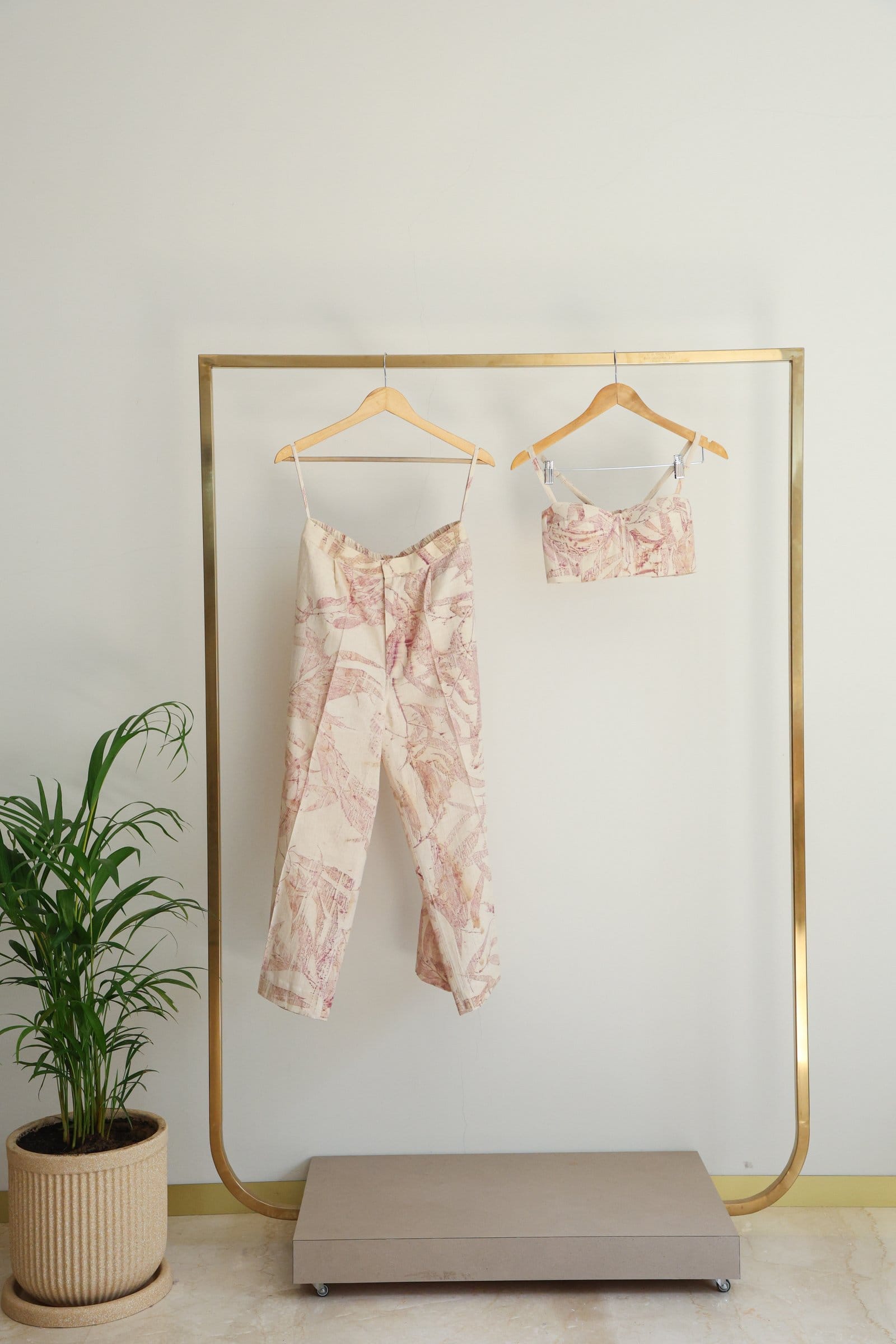 Pink foliage blazer by Alternative, stylish blazer with vibrant pink leafy pattern, tailored fit, and modern design.