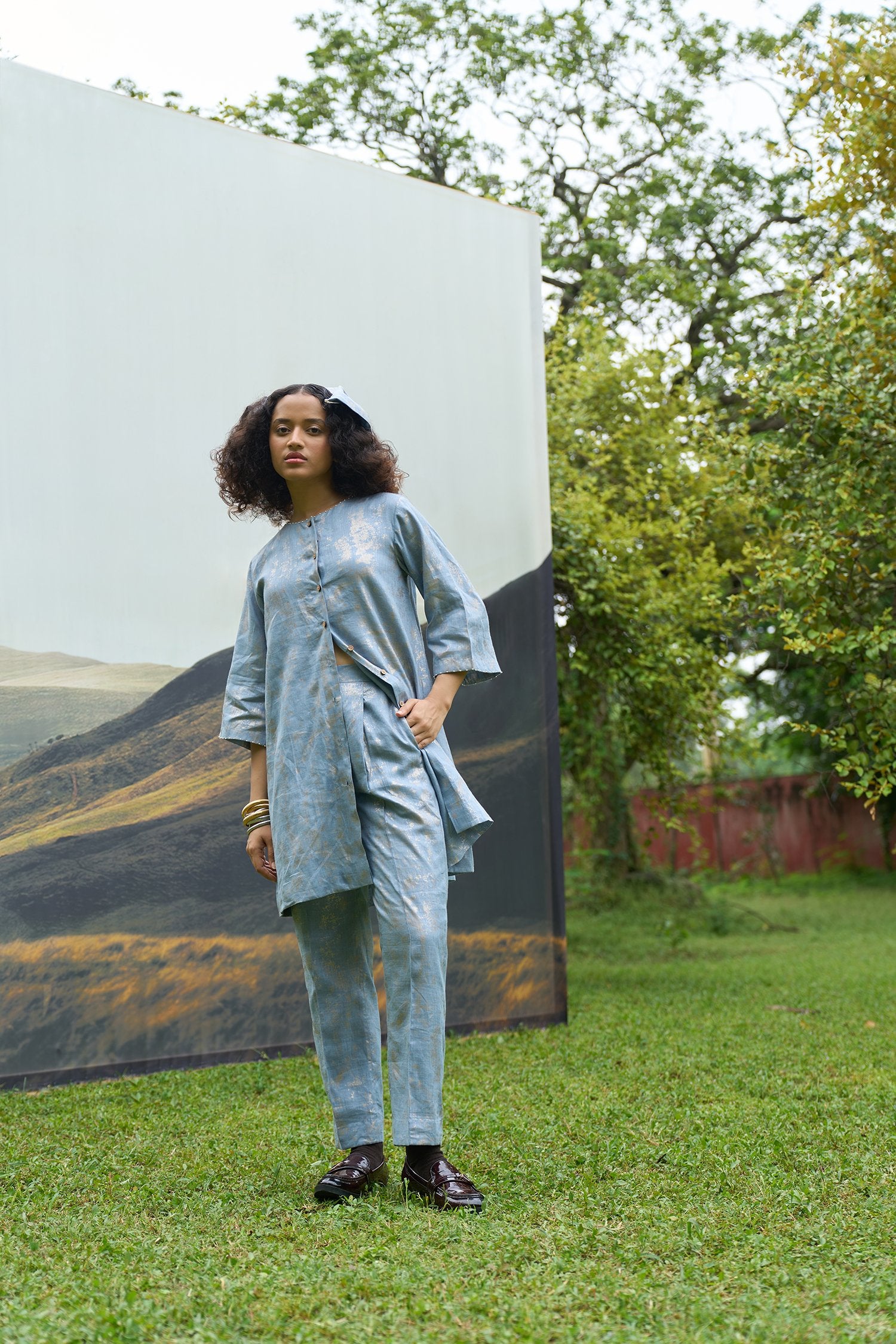 Azure narrow trousers