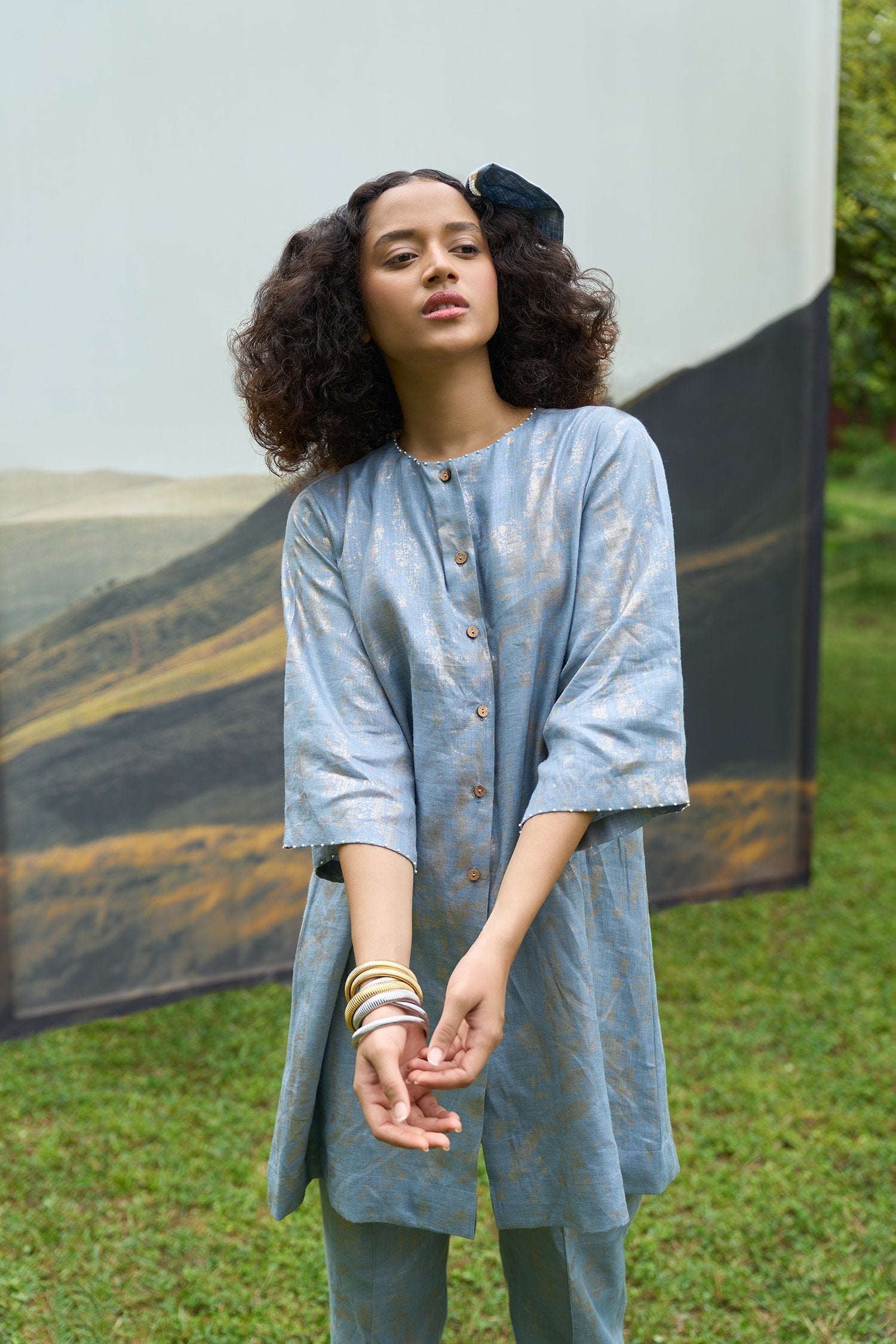 Azure narrow trousers