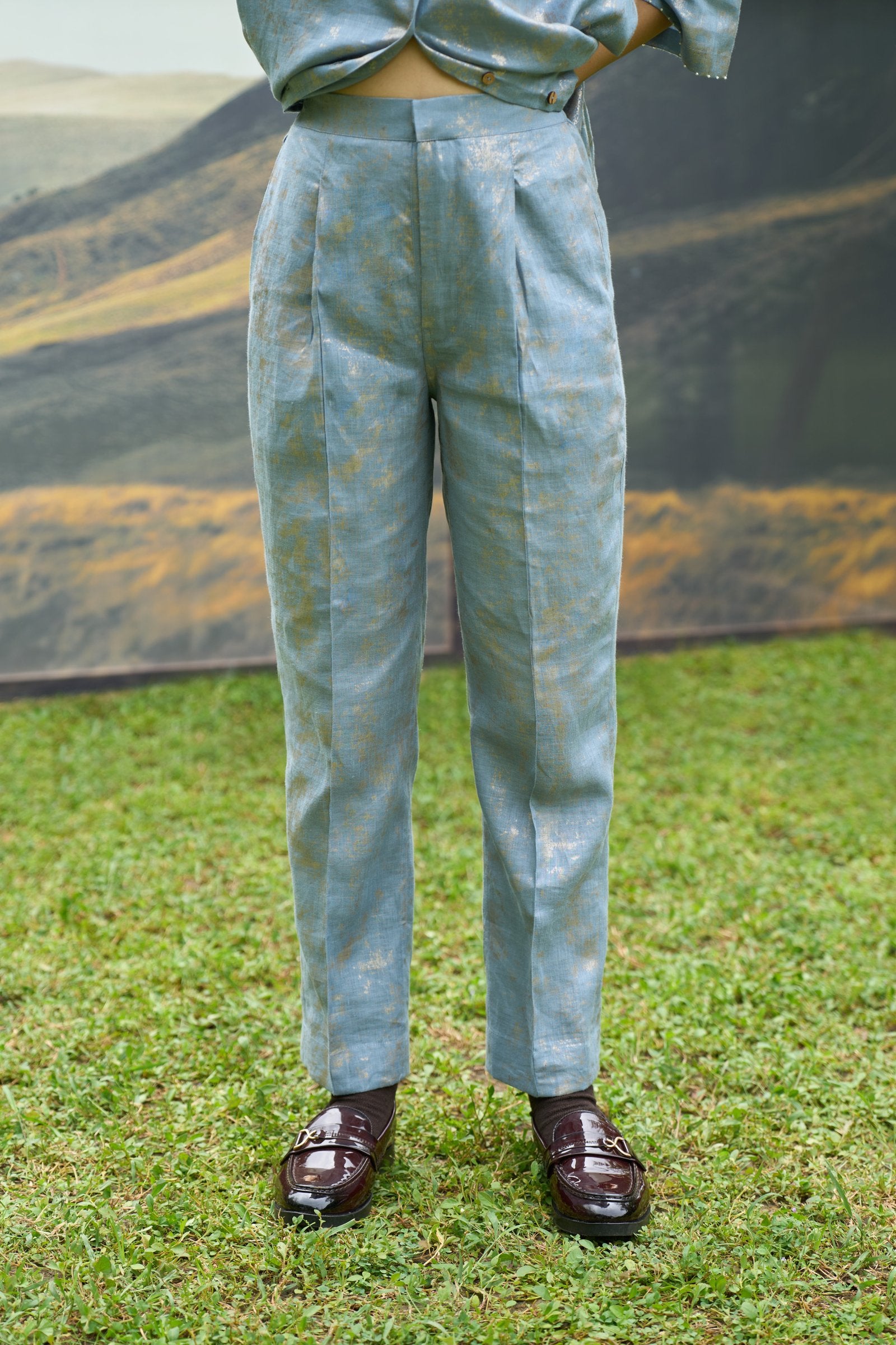 Azure narrow trousers