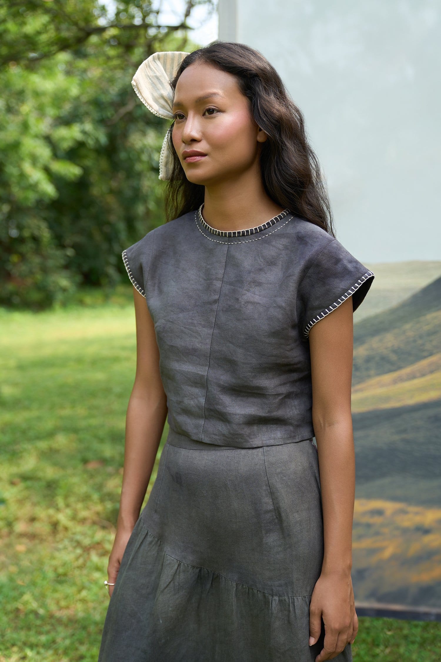 Alternative Willow tiered skirt in soft fabric, featuring layered design and a flowy silhouette.