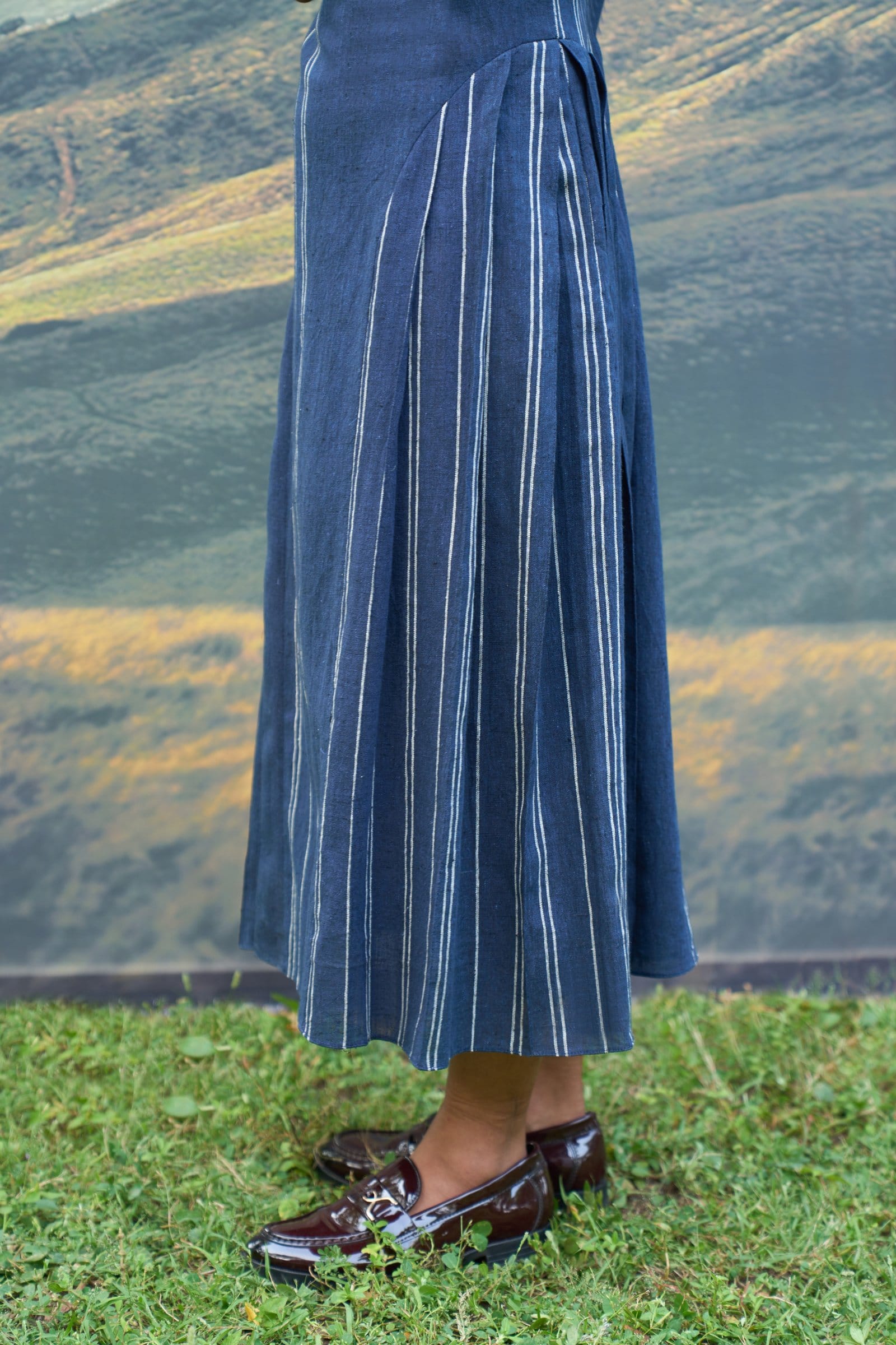 Cobalt panelled maxi dress by Alternative featuring a flowy silhouette and elegant design, perfect for stylish occasions.