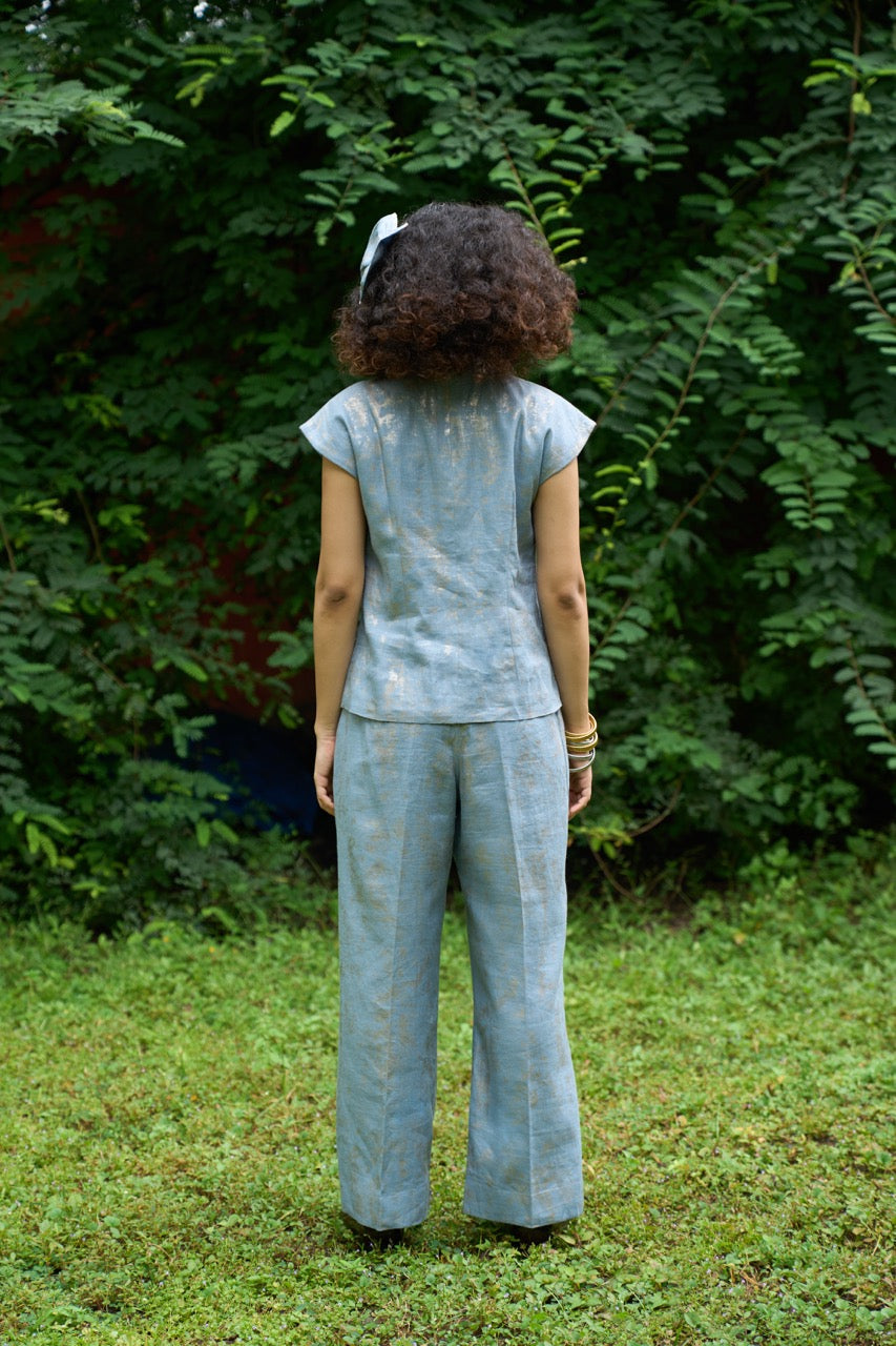 Azure flared trousers