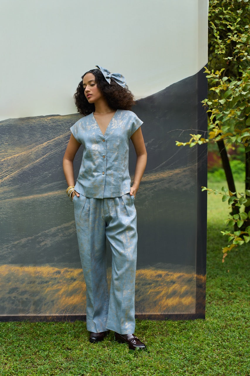 Azure flared trousers