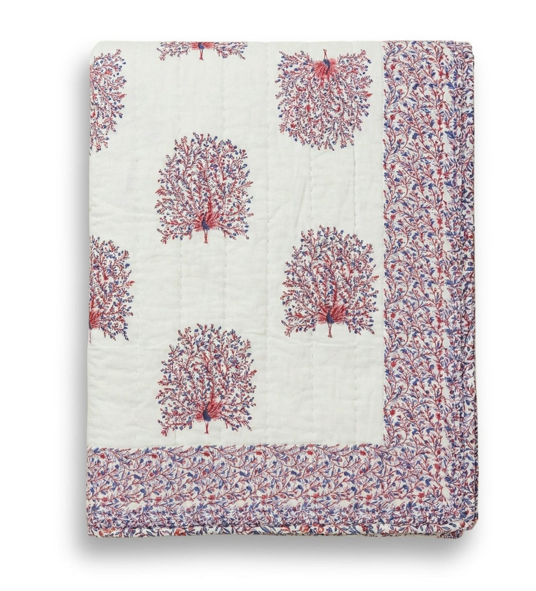 PEACOCK FEATHERS Reversible Quilt